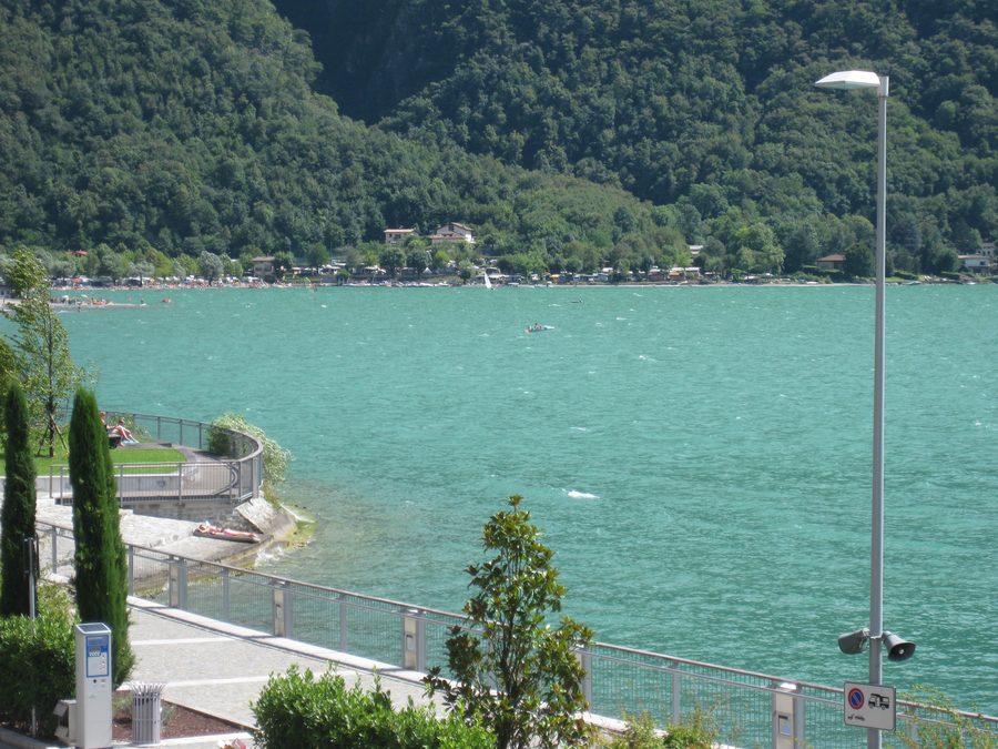 Lake Lugano viewed from Porlezza, Lombardy, Italy